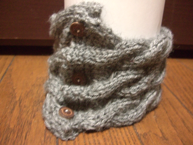 毛糸1玉で作るネックウォーマーと適当な編み図 精進したい
